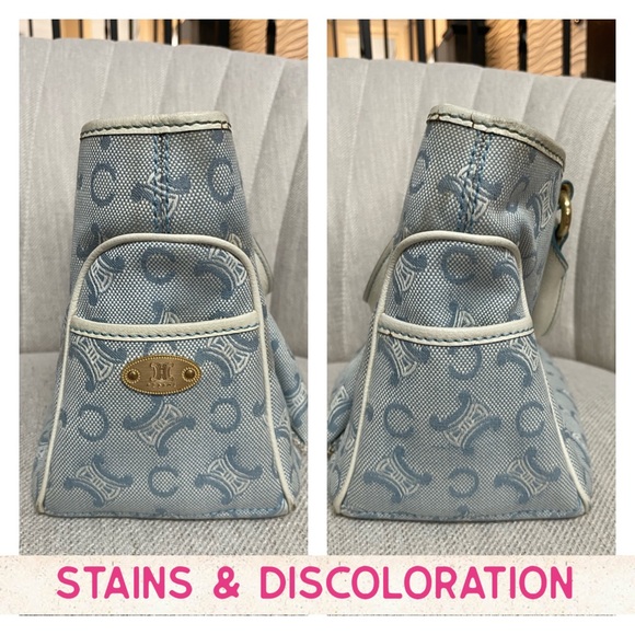 CELINE Blue Ivory Monogram Tote Bag - Picture 3 of 14
